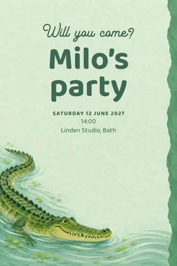 Crocodile river bend invitation design