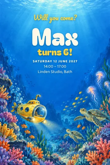 Deep-sea expedition invitation design
