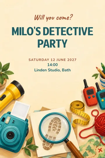 Detective agency invitation design