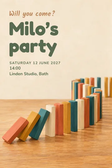 Domino chain invitation design