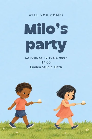 Balance party invitation design