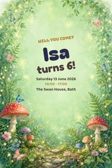 Fairy forest invitation design