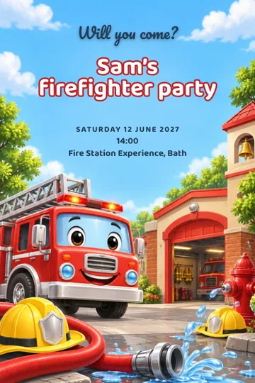 Fire station invitation design