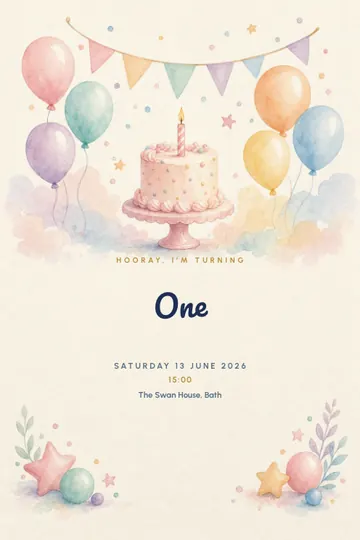 First birthday invitation design