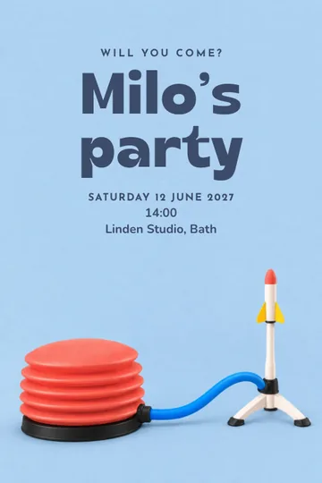 Air power party invitation design