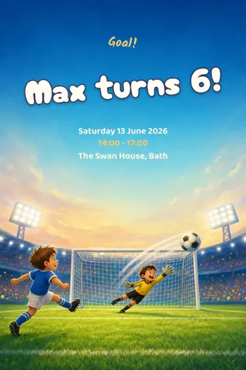 Football party invitation design