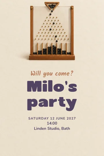 Where will they roll? invitation design