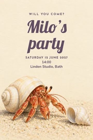 Choosing shells invitation design