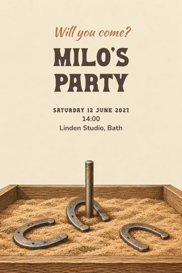 Horseshoe toss party invitation design