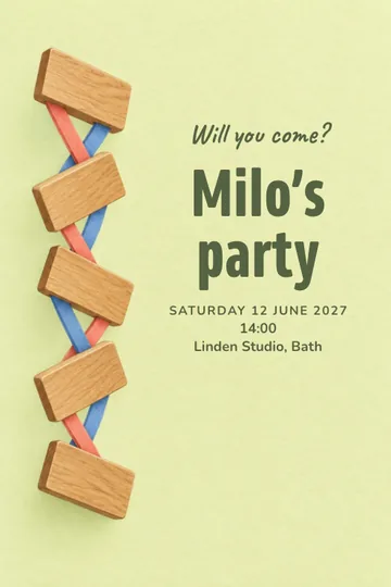 Tumbling ladder invitation design