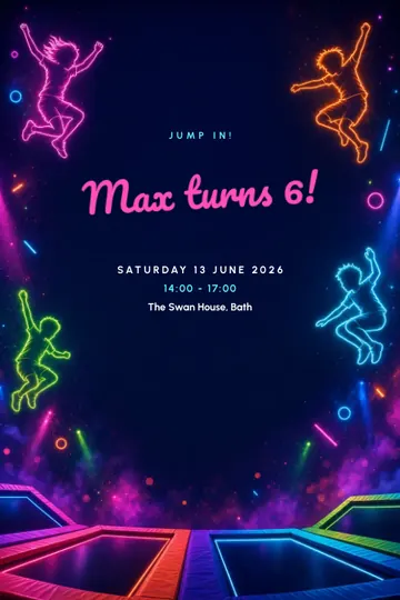 Jump party invitation design