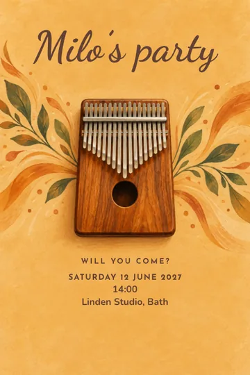 Kalimba sounds invitation design