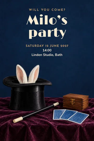 Magician toolkit invitation design