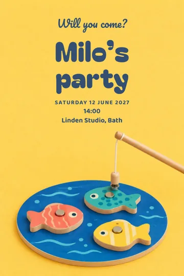 Fishing game invitation design