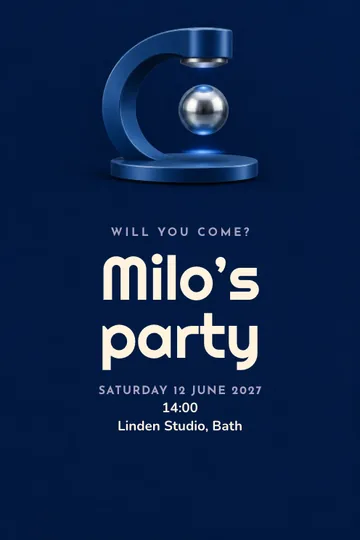 The floating sphere invitation design