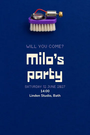 Bristlebot party invitation design