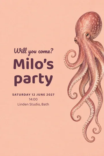 Eight gentle arms invitation design