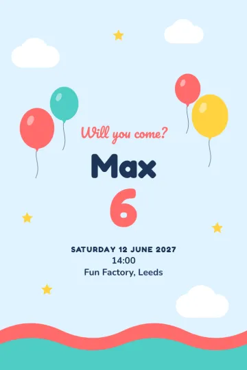 Balloons invitation design