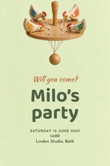 Peck peck party invitation design