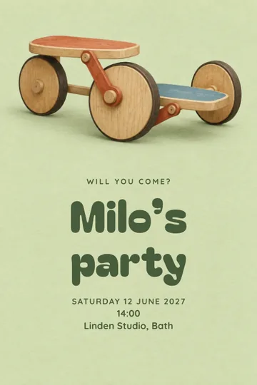 Roll and balance invitation design