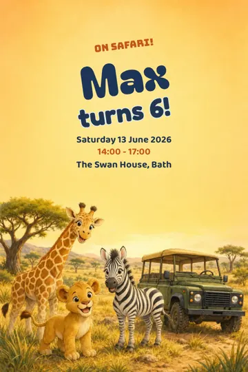 Safari invitation design