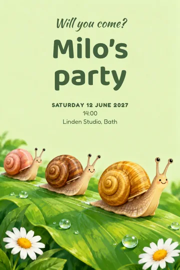 Snail race invitation design