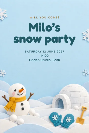 Snow day invitation design