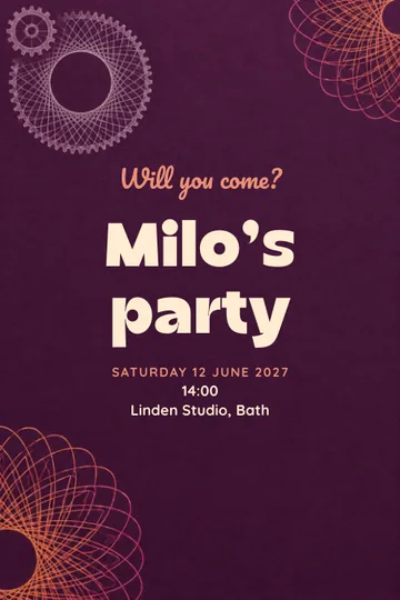 Spirograph spirals invitation design
