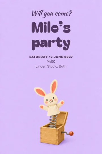 Surprise box invitation design