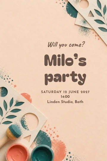 Stencil art workshop invitation design