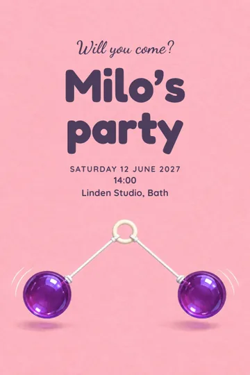 Click clack party invitation design
