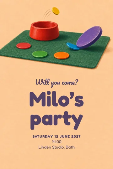 Leap into the cup invitation design