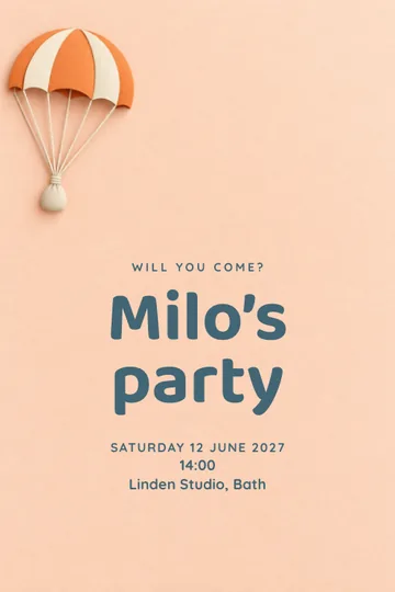 Parachute play invitation design