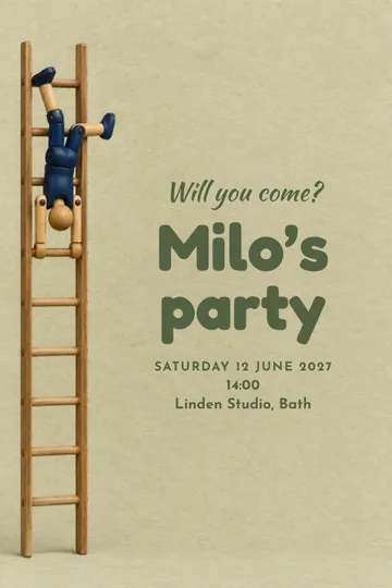 Tumble into the party invitation design