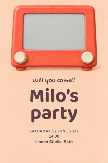Turn and draw invitation design
