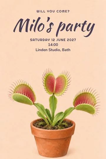 Curious leaves invitation design