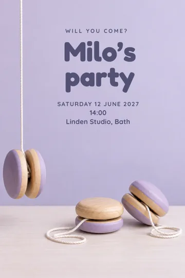 Yo-yo trick workshop invitation design