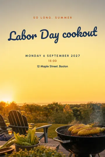Labor Day cookout invitation design