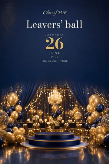Leavers’ ball invitation design