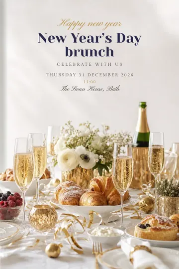 New Year brunch invitation design