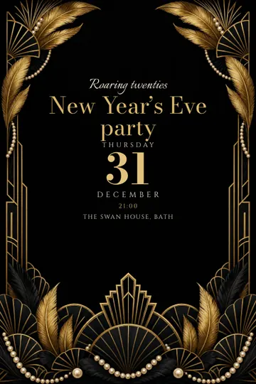 Roaring new year invitation design