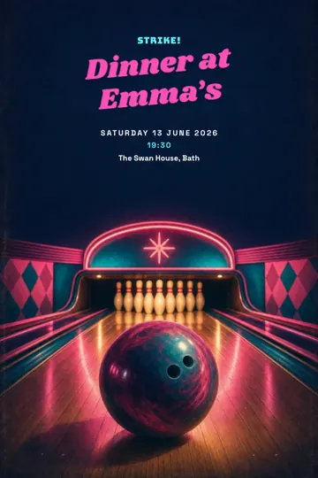 Bowling night invitation design