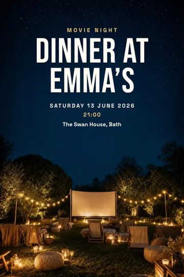 Cinema under the stars invitation design