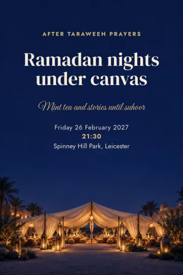 Holidays invitation, Ramadan tent at night design