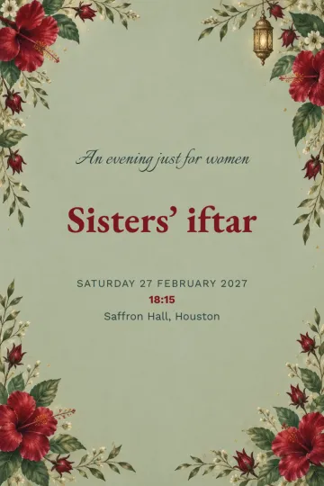 Holidays invitation, Hibiscus and lantern design