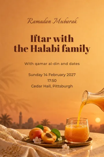 Holidays invitation, Apricot nectar at sunset design