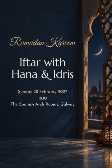 Holidays invitation, Crescent through the arch design
