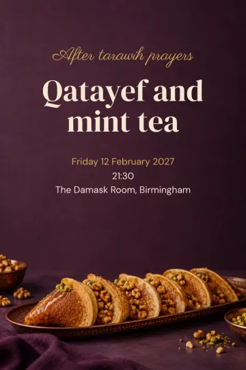 Holidays invitation, Qatayef after tarawih design