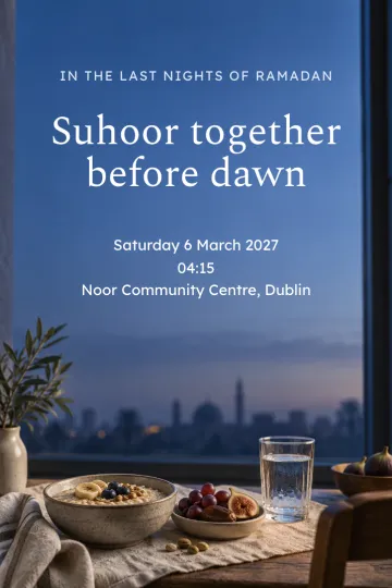 Holidays invitation, Blue hour suhoor design