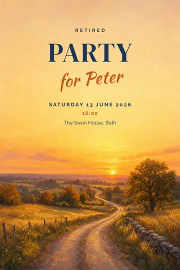 Golden years invitation design
